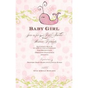 Baby Shower Invitations, Whale Pink, Bella Ink
